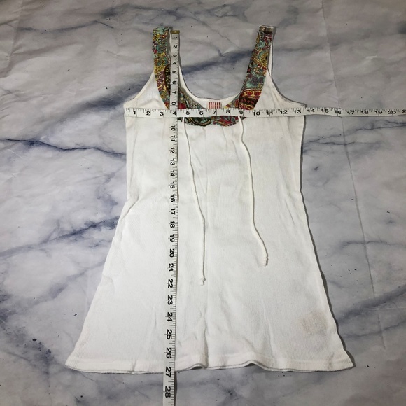 Free People White & Floral Neckline Tank Top - Picture 4 of 7